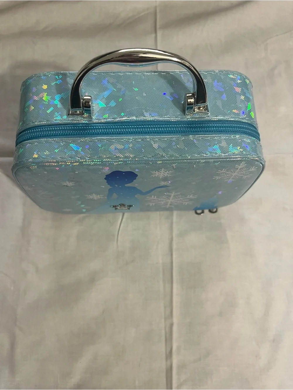 Girls' Blue Sparkle Snowflake Carry Tote - Character Silhouette